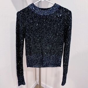 H&M Dark blue Sequined jumper